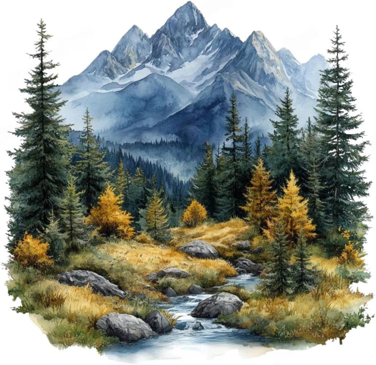 Scenery Cross Stitch Kit for Adults – Beginner-Friendly 11CT Stamped Needlepoint Embroidery, Cute Landscape Patterns, 13.7×13.7 Inch